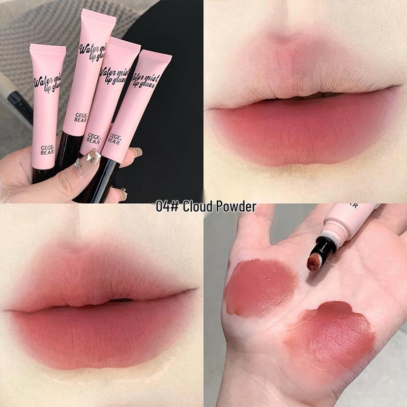 

Gege Bear Lip Glaze: Moisturizing Matte Lipstick in Milk Tea Shade with Whitening Pigmented Gloss. 10g