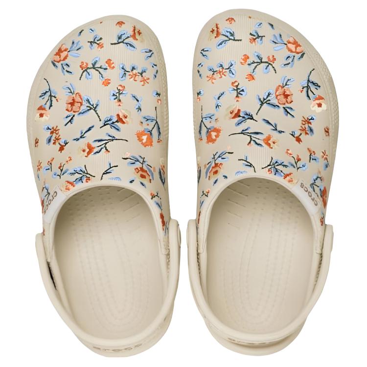 Crocs Classic Lightweight Printed Retro Casual Clogs Women Footwear Frosted-Beige 212878-2MC