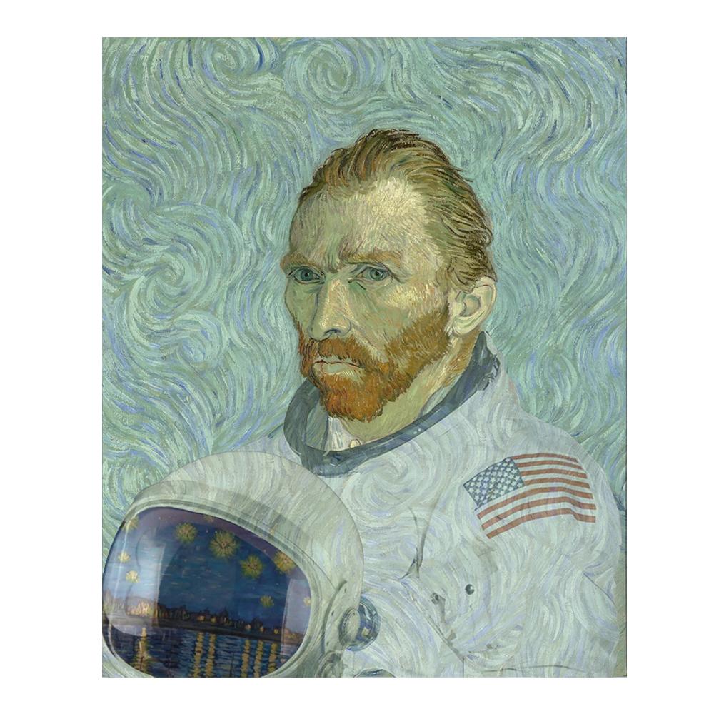 Poster Vintage Van Gogh Autoritratti Pittura su Tela Arte Moderna Stampa Divertente Quadro da Parete per Camera da Letto Soggiorno Decorazioni per la Casa