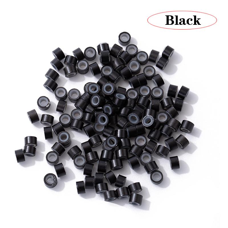 

Nunify 300 шт. Микрокольца для наращивания волос, звенья, бусины, бусины с силиконовой подкладкой для наращивания человеческих волос, разноцветные кольца для волос