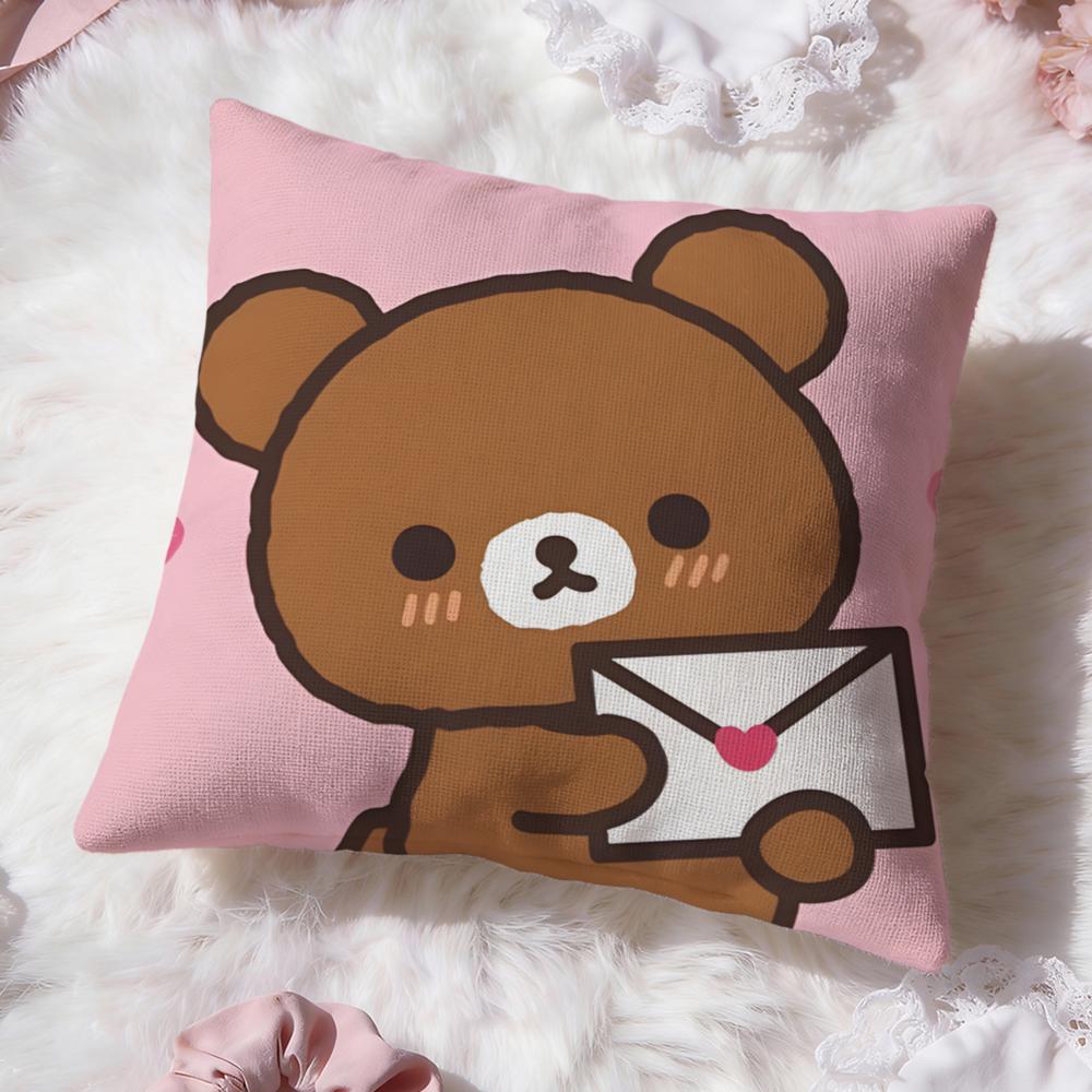 Cute R-RirakkumaS Cushion Cover Premium Comfort Reversible Pillow Cove -Two in One Design for Any Room & Car Interior