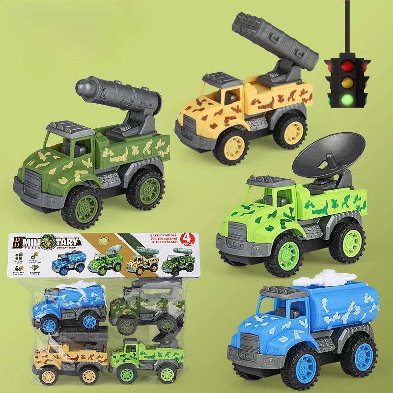 4Pcs Pull Back City Cars and Trucks Toy Vehicles Set Friction Powered Cars Toys for Toddlers Boys Girls’ Educational Play