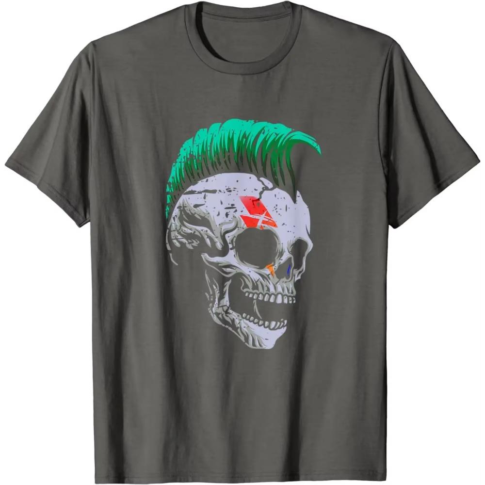Hardcore Punk Rock Skull Mohawk Heavy Metal Acid Rock T-Shirt