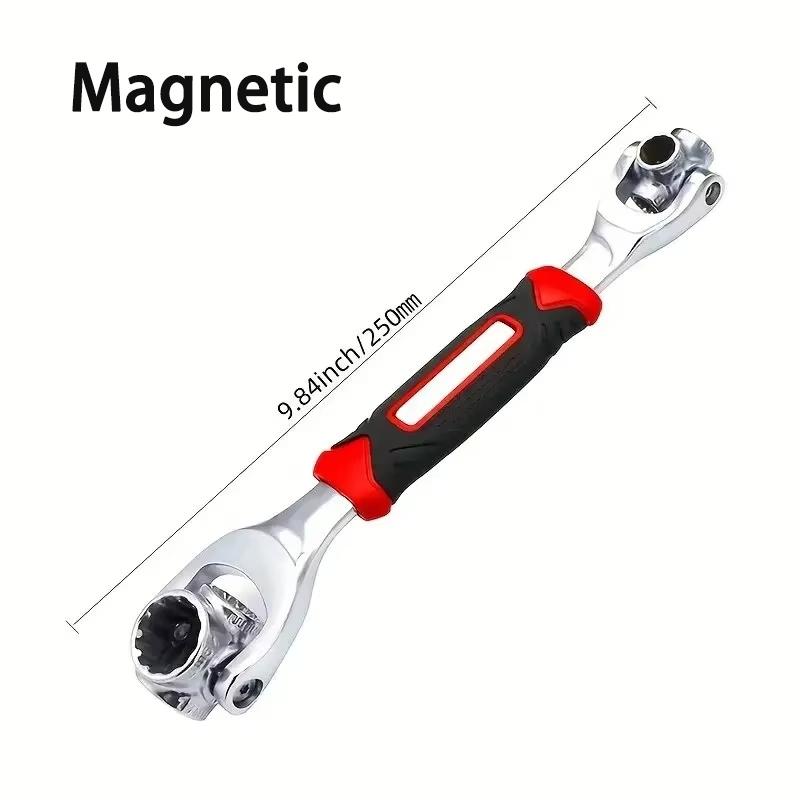 48-in-1 Universal Socket Wrench Multifunction Wrench Tool with 360° Rotating Head Ratchet Spanner Tool for Bicycle Car Repair