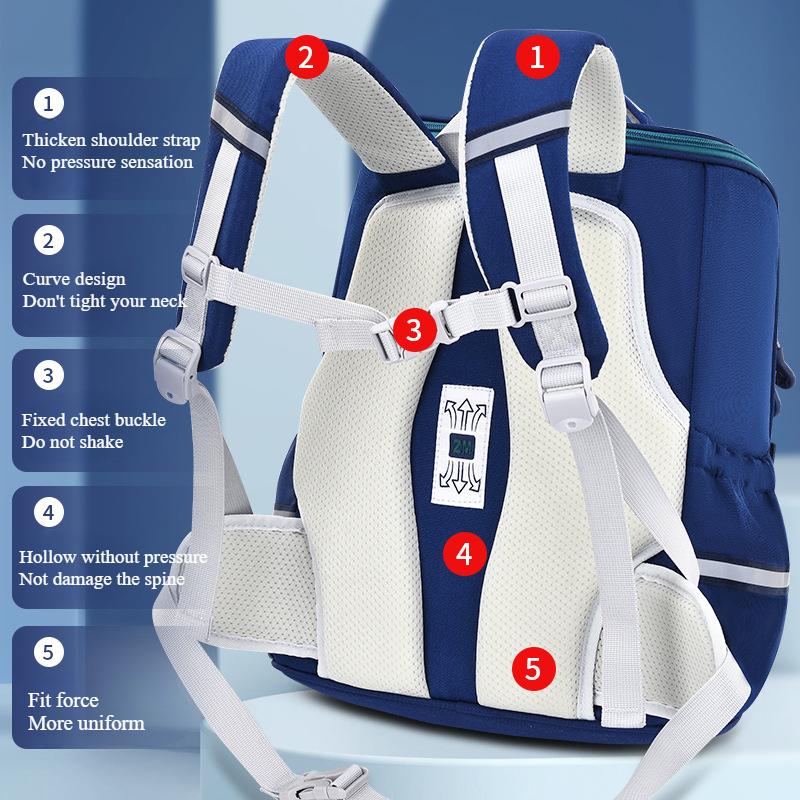 Nylon Trendy England Style Autumn New Primary Student School Bags Integrated Full Opening Large Capacity Children Backpack Grades 1-3-4 Boy's Book Bag