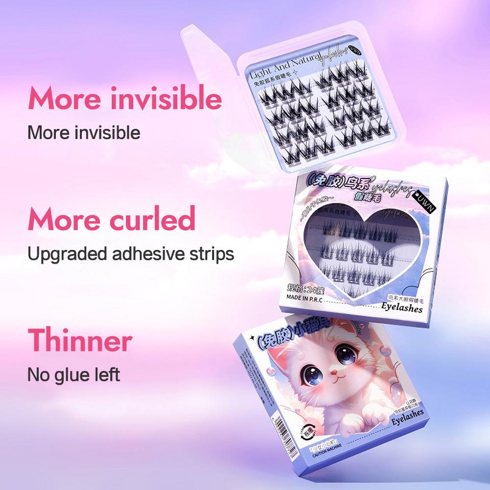UWN Glue-free Eyelash, Self Adhesive Eyelashes, No Glue Required Natural Eyelashes