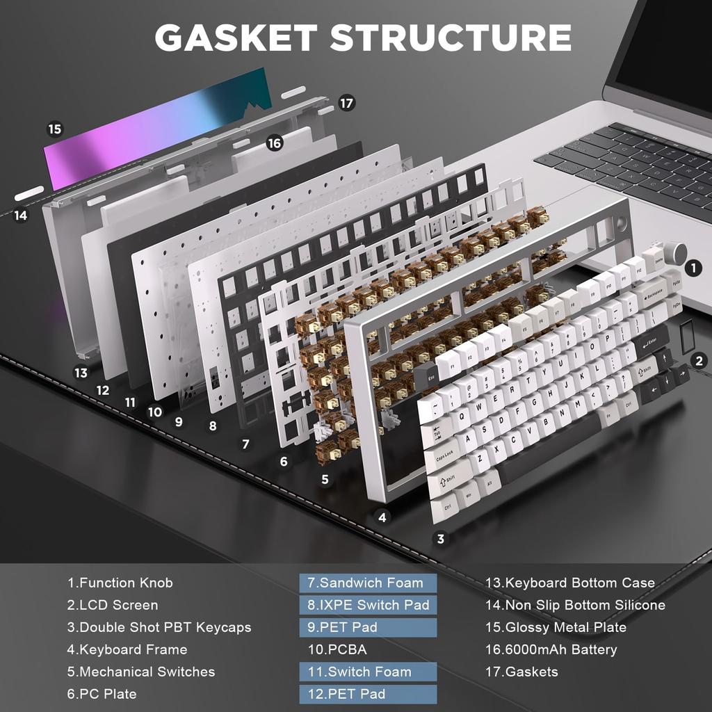 [YUNZII] AL80 Wireless Keyboard Cocoa Cream – Keyboard