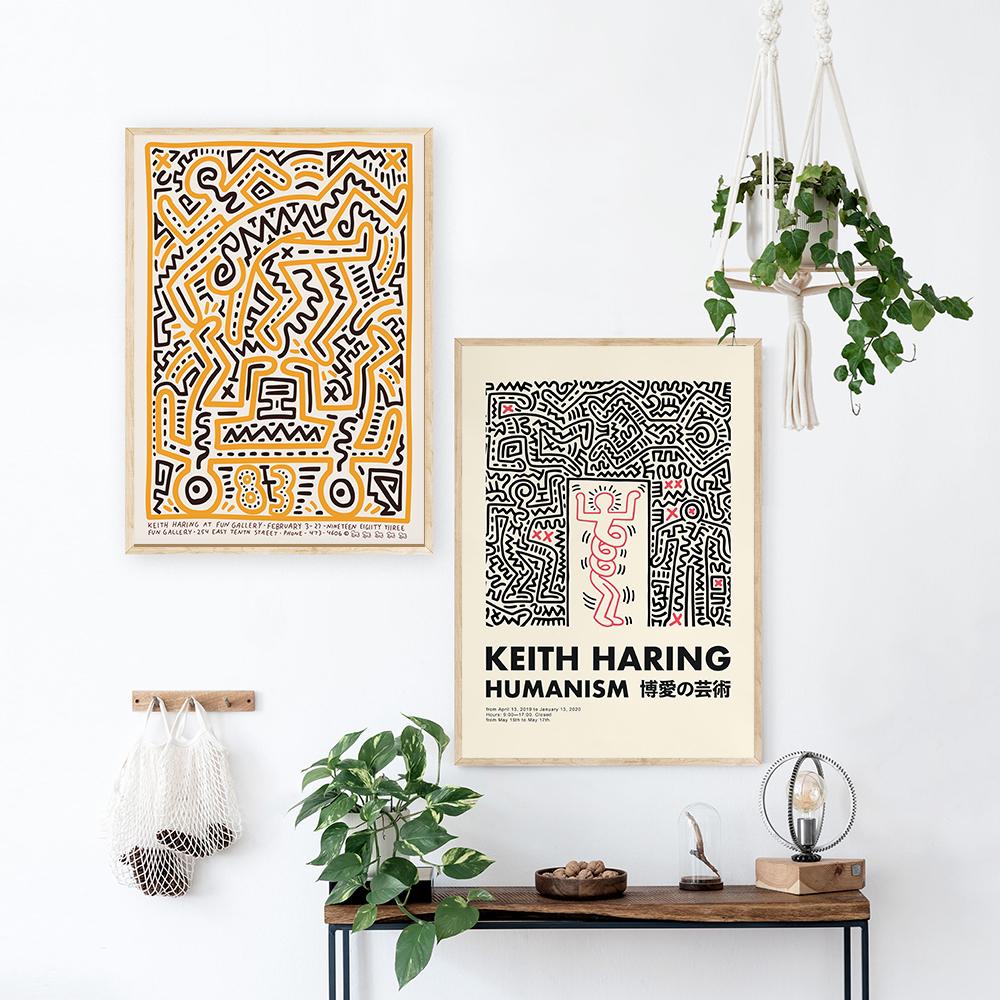 Nordic Poster Canvas Painting Abstract Keith Heart Exhibition Wall Art Print Minimalism Modern Pop Picture For Living Room Decor