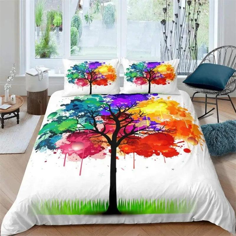 Premium Moon And Sun Duvet Cover Black And White Bedding Soft Tree Of Life All Galaxy Stars Mandala Tribal Quilt Cover Decor For Women
