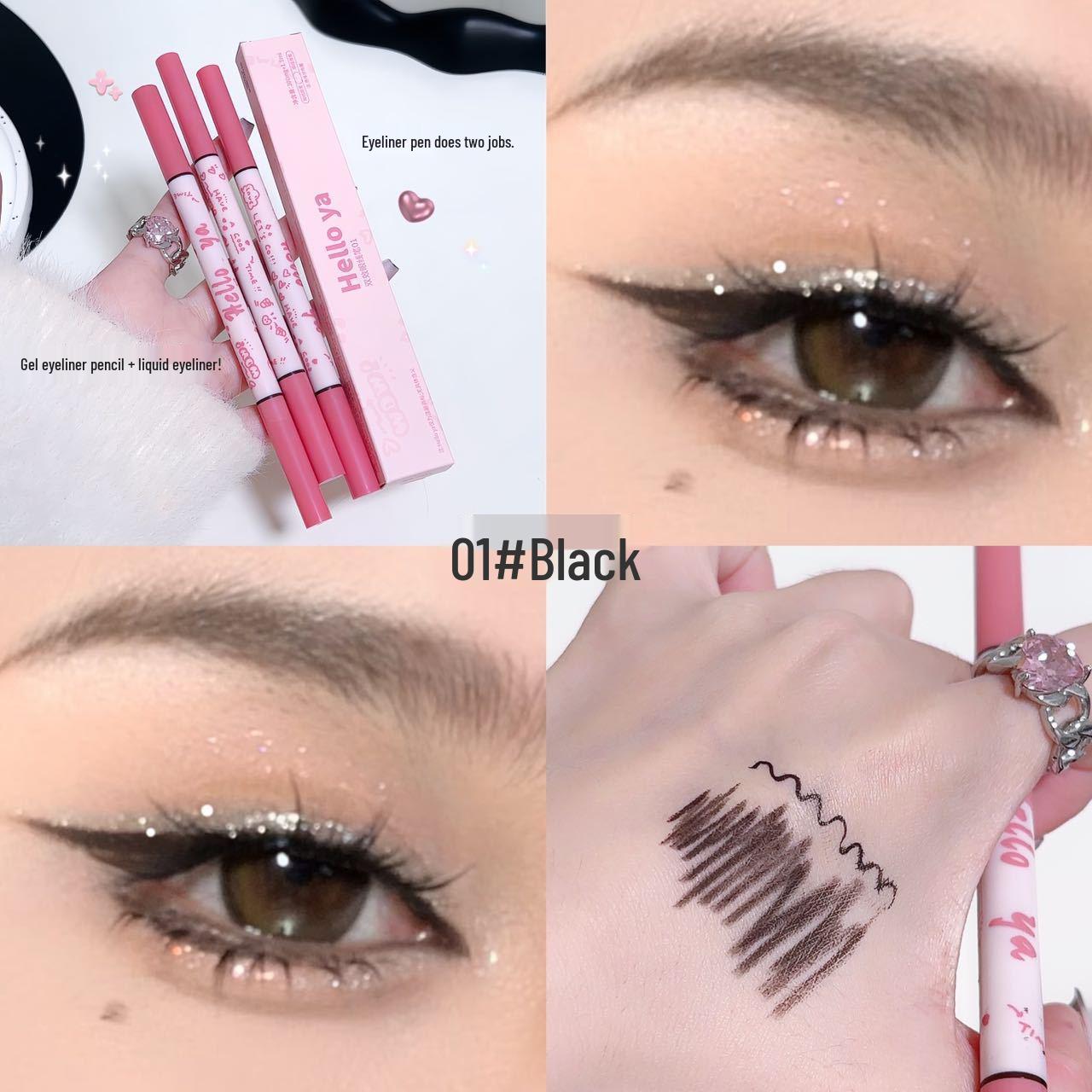 

Helloya Dual Gel & Liquid Eyeliner Pencil for Aegyo Sal & Lower Eyelid, Long-Lasting Fox Eye Model SW2922 300mg + 1.5ml