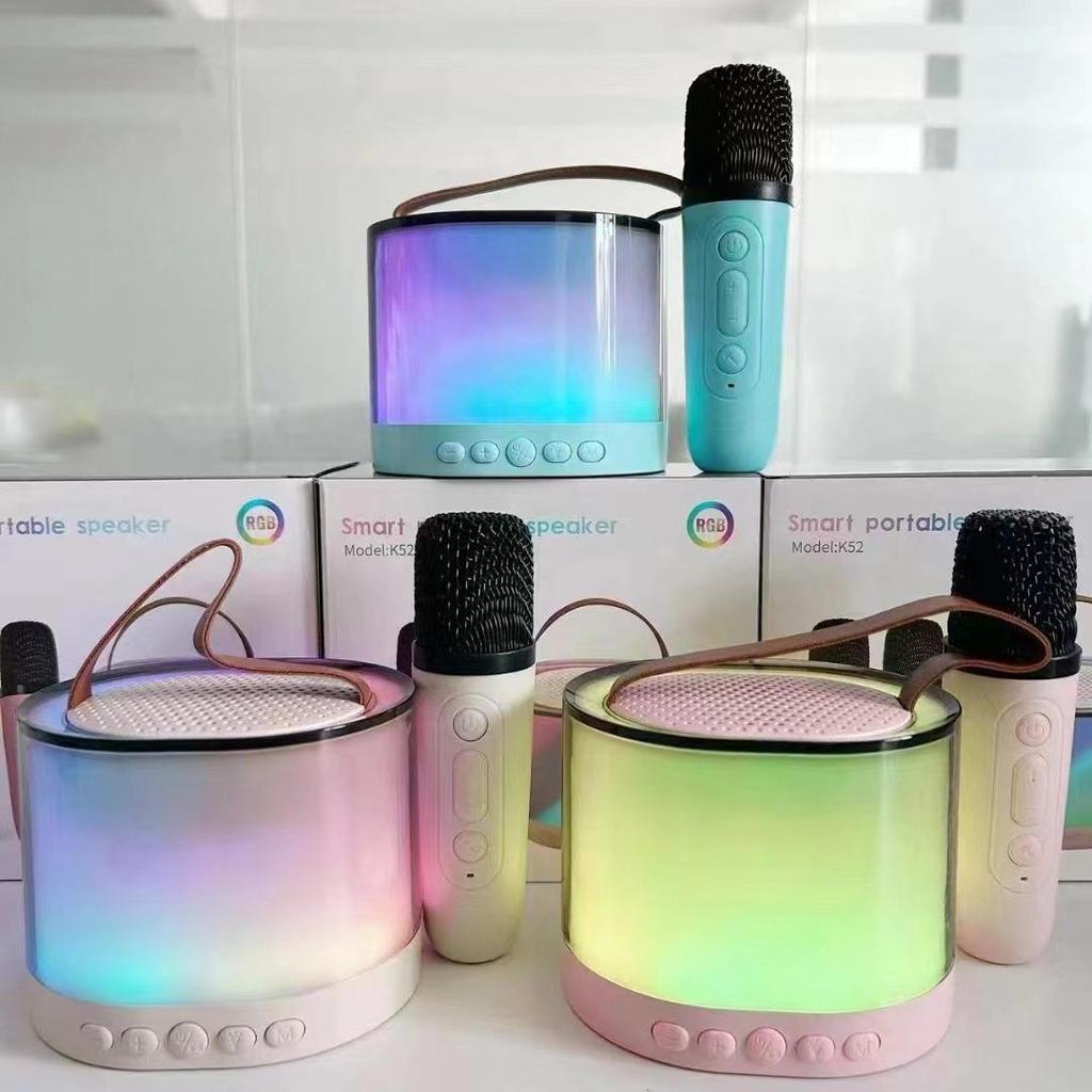 Tragbarer K52 Dual-Mikrofon Bluetooth-Lautsprecher für Outdoor- und Heim-Karaoke