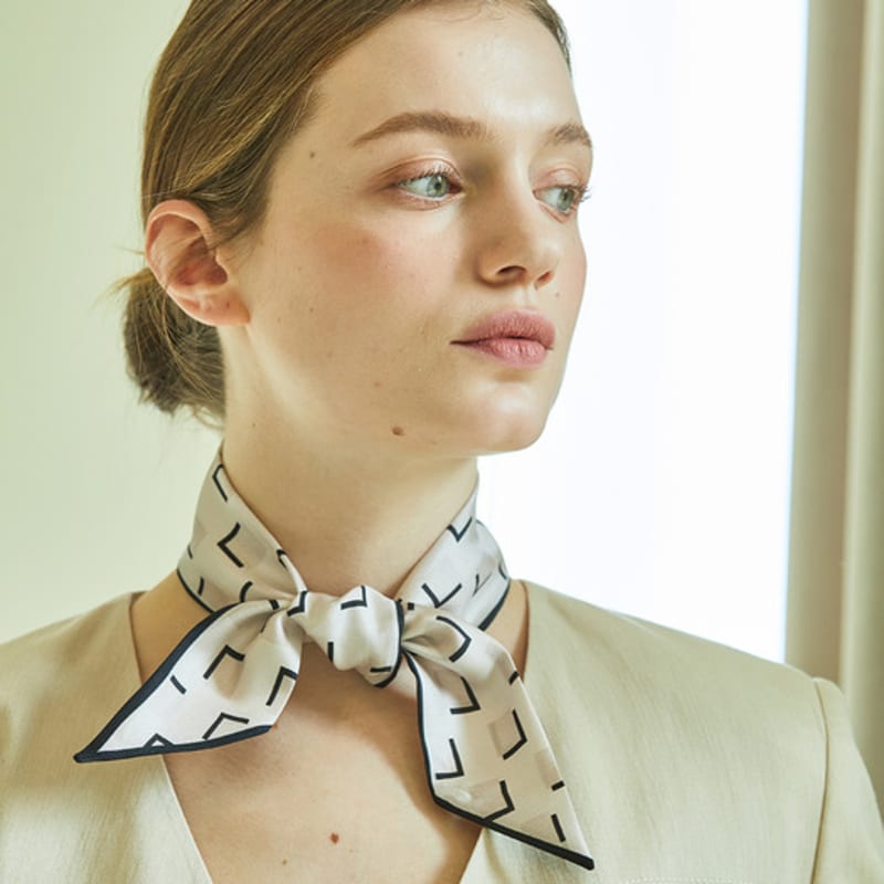 ANA MAISON Picture Window Silk Twilly Scarf [PMT-1384]