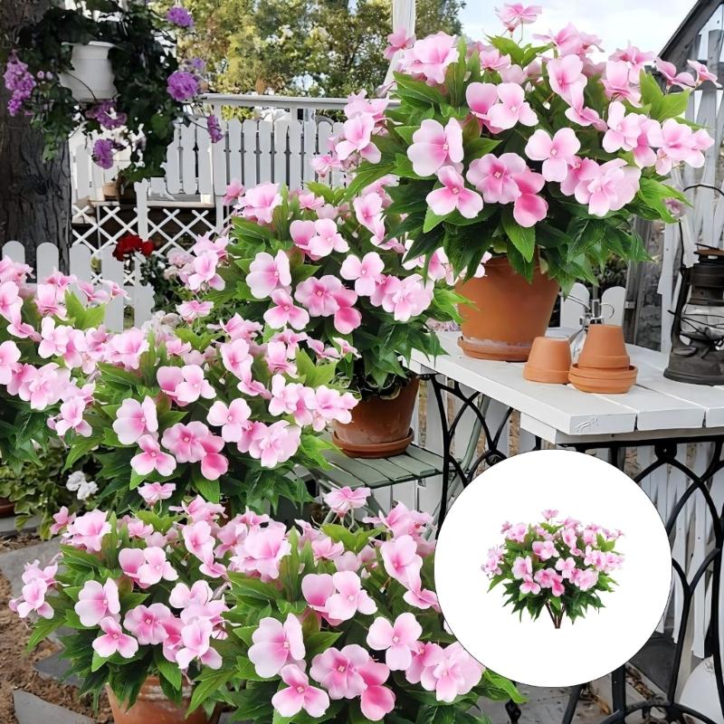 2 SZT Jedwabne Niecierpki Sztuczne Gałązki Kwiatowe Bezobsługowe Dekoracja Domu do Salonu Biurko Elementy Centralne