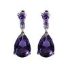 1 Pair Women Drop Earring Water Drop Shape Cubic Zirconia Dangling Earrings