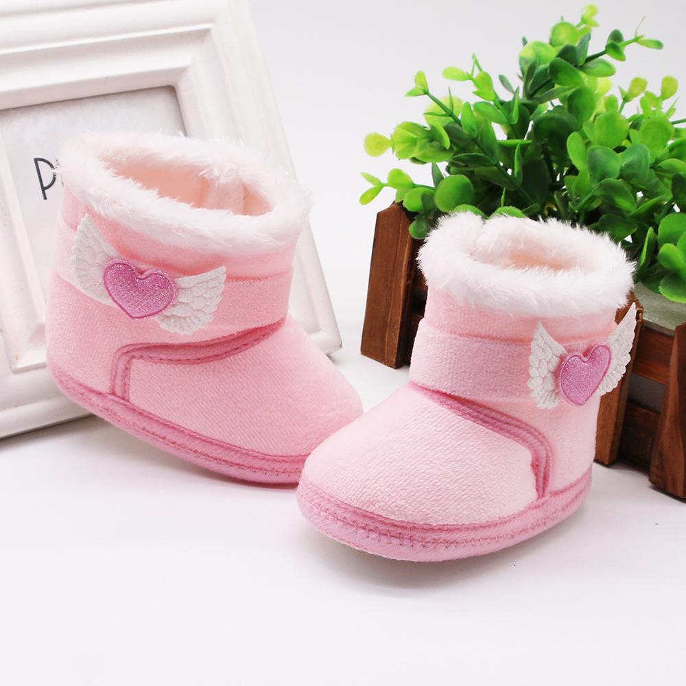 Baby Shoes, Newborn Baby Shoes, High-top Solid Color Snow Boots, Flanging Sleeves, Plus Velvet Thick Cotton Shoes