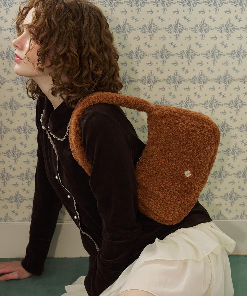 Heeari Ange Fur Tote Bag_Brown