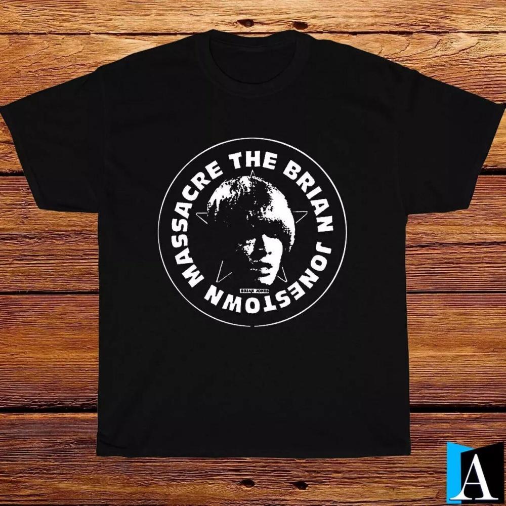 

Новая футболка с логотипом тура Brian Jonestown Massacre, черная футболка, размер футболки, черная футболка с круглым вырезом, графическая футболка с коротким рукавом, унисекс S чёрный