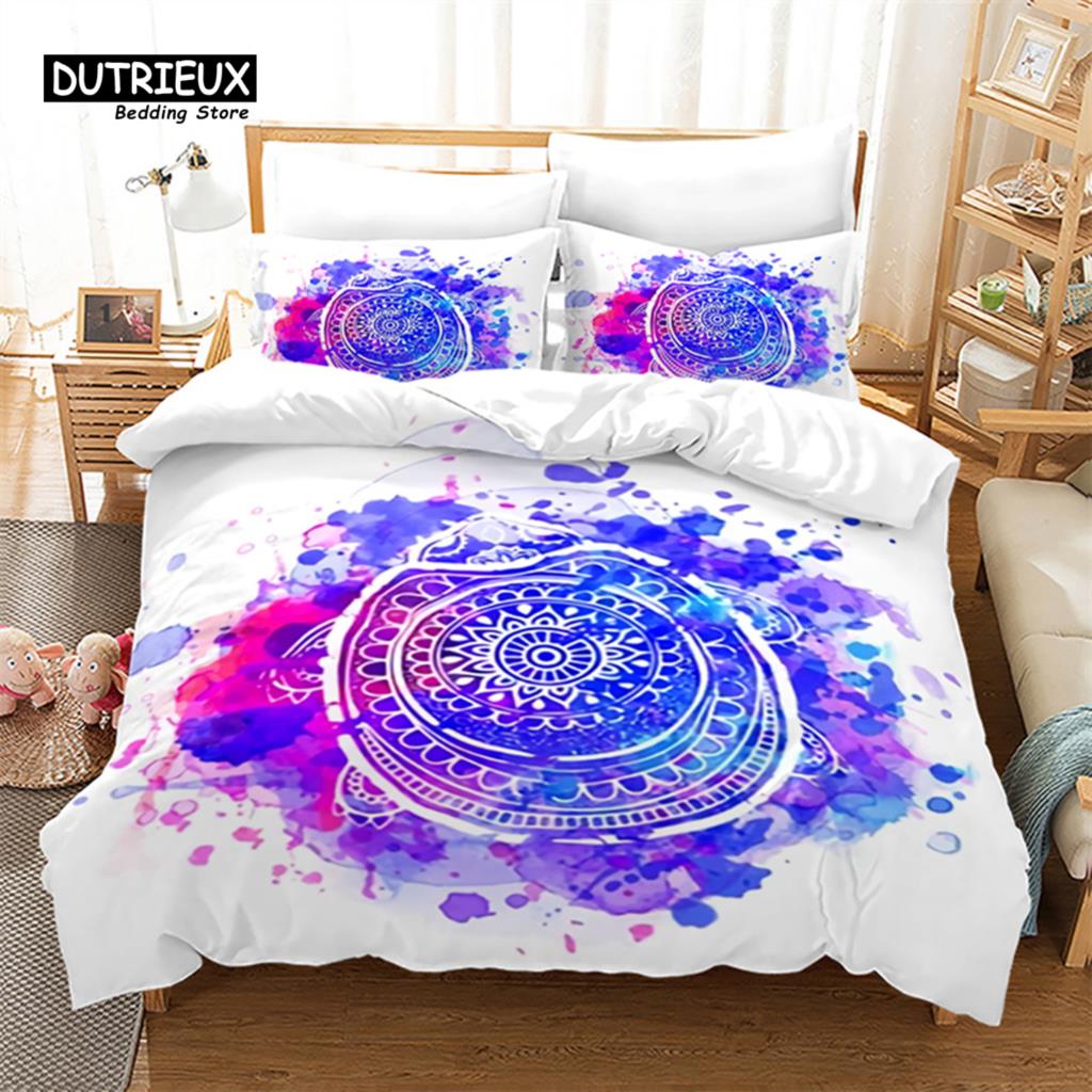 Sea Animal Duvet Cover Octopus Turtle Starfish Queen Bedding Set Microfiber Ocean Life Bedding Set King For Kids Boys Girls Teen