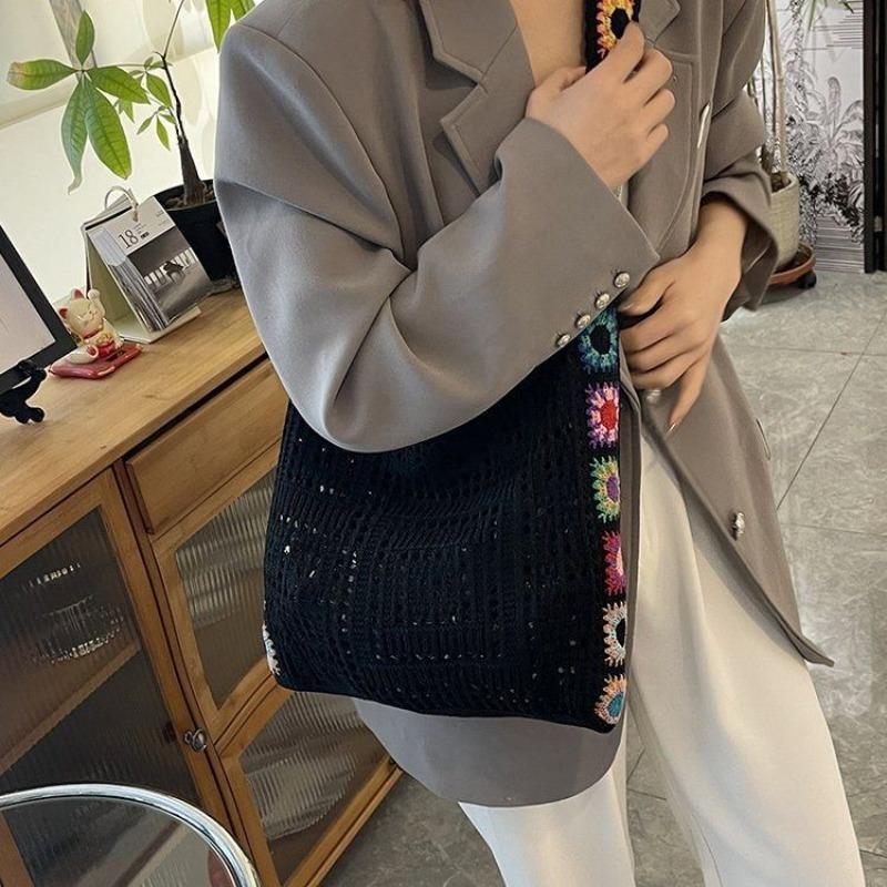 New Knitted Bag Woven Bag Large Capacity Tote Bag Bohemian Messenger Bag Messenger Bag Women's Bag