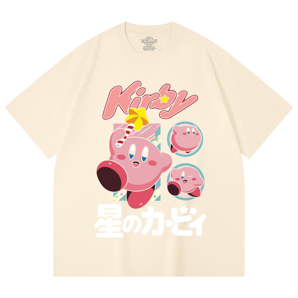 230 Gsm 100% Cotton Pokemon V7 Kirby Print Unisex Heavy Cotton T Shirt