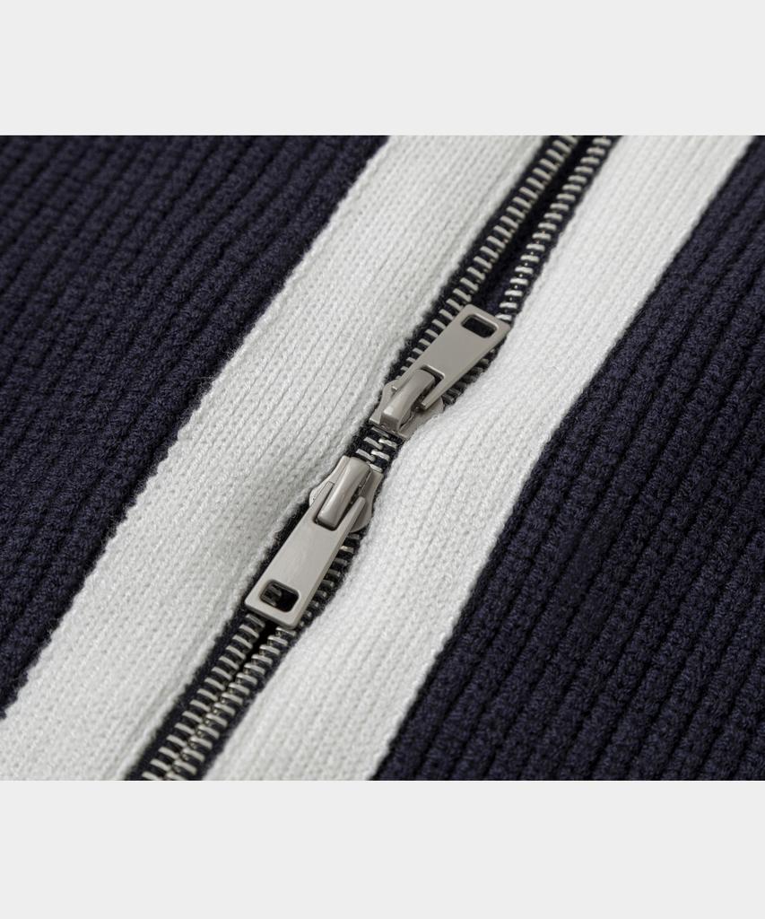 LETTERCOMO Teddy Blossom Essential Knit Zip-Up Navy
