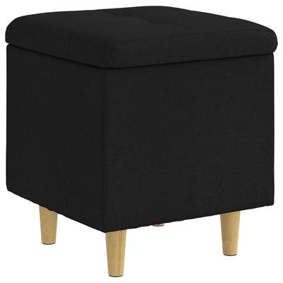 Storage Ottoman with Cushion Black 40 X 40 X 45 Cm Fabric