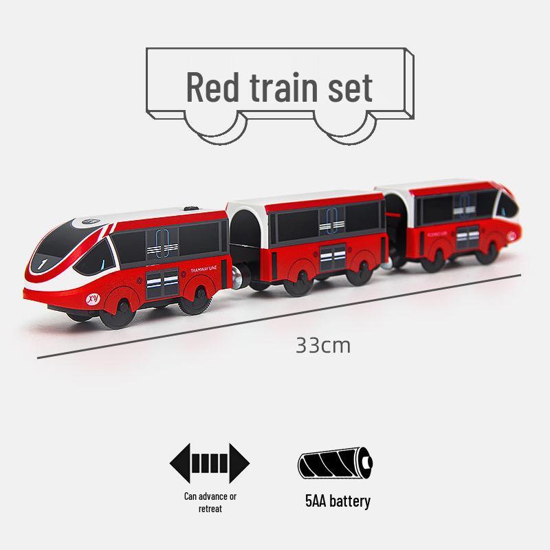 Магнитный Электрический Паровозик для Деревянных Железных Дорог - Детская Игрушка, Совместимая со Всеми Брендами