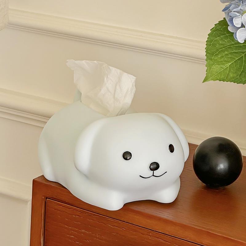 Cute Puppy Shaped Tissue Box Desktop Ornaments