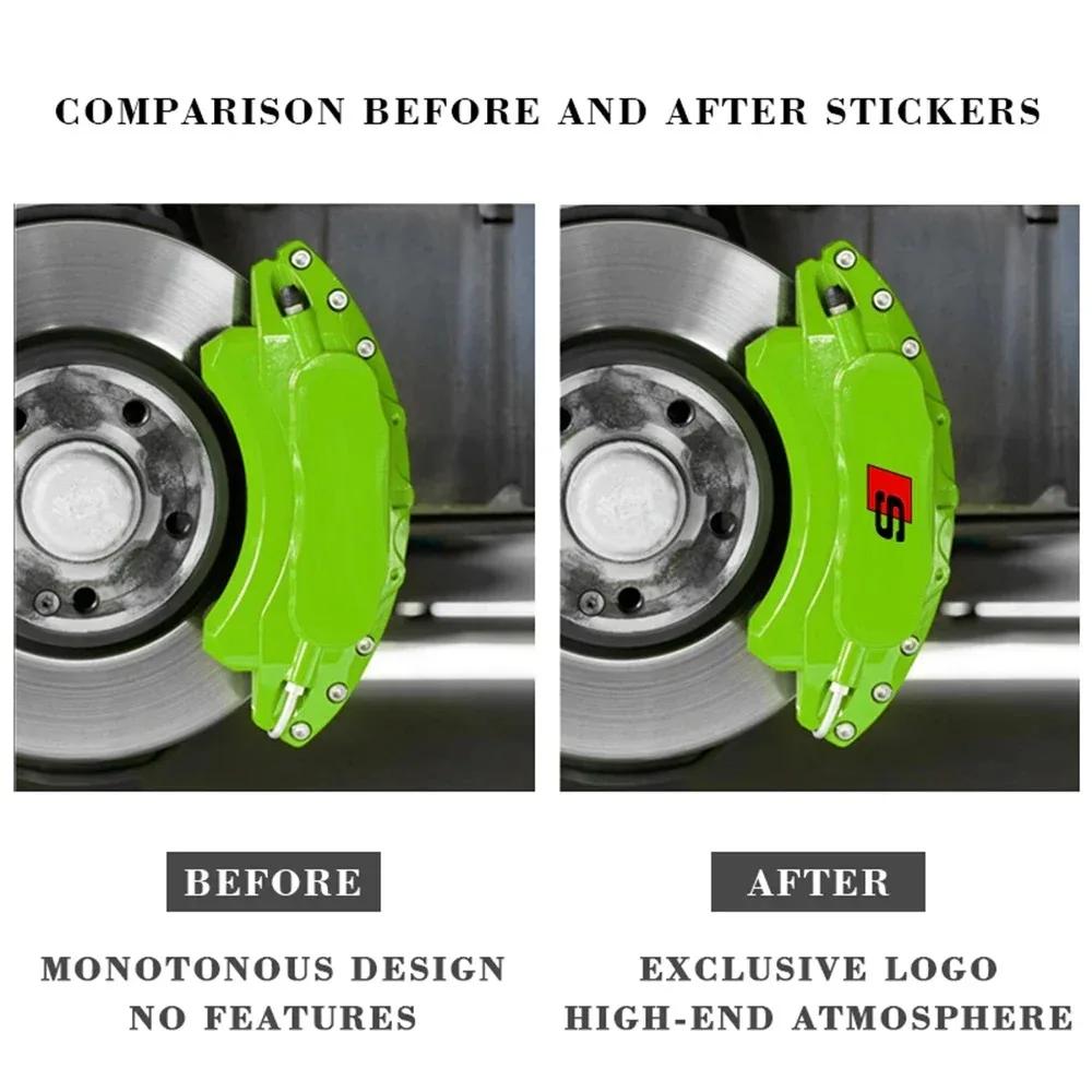 Car Brake Caliper Sticker Heat Resistant Decals Auto Accessories For tt Sline A1 A3 A4 A5 A6 A7 A8 Q2 Q3 Q5 Q7 Q8 TT S1 S3 RS5
