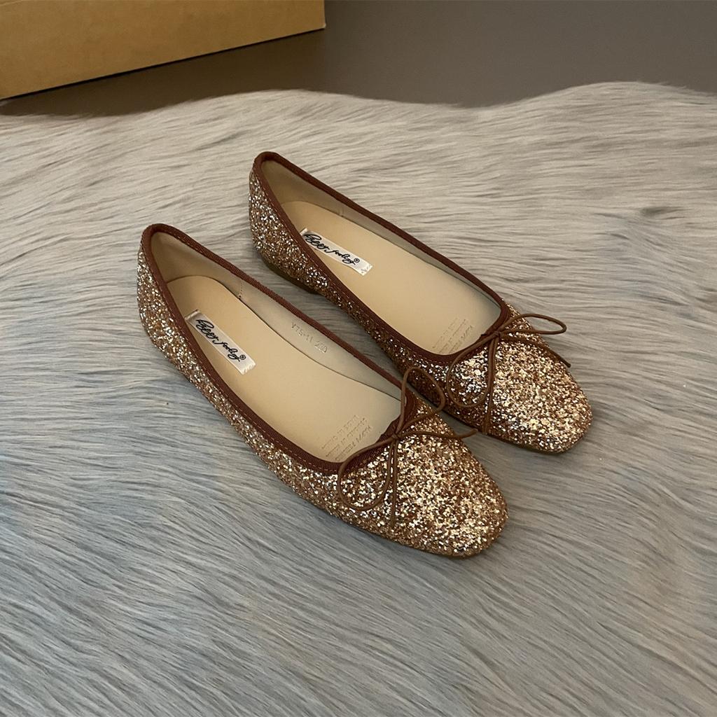 Fashion Bailamos New Sweet Women Ballet Flats Fashion Butterfly-Knot Casual Working Shoes Woman Spring Summer Ladies Concise Flats Mujer