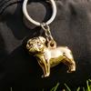 Nyckelring Hänge Fransk Bulldogg Berlock Zinklegering Nyckelhållare Tredimensionell Hundberlock Nyckelring Ryggsäcksaccessoar
