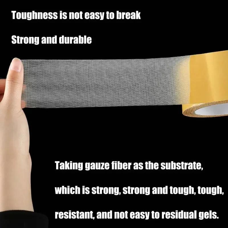 Super Carpet Adhesive Double Sided Cloth Base Tape Traceless With Strong Fixation High Viscosity For Waterproof Translucent Mesh