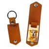Customizable Double Sided Heat Transfer Sturdy PU Leather Keychain Charm Portable and Waterproof Scratch Resistant