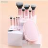 10-Piece Pink Makeup Brush Set with Travel Case | Soft Synthetic Bristles for Foundation, Eyeshadow