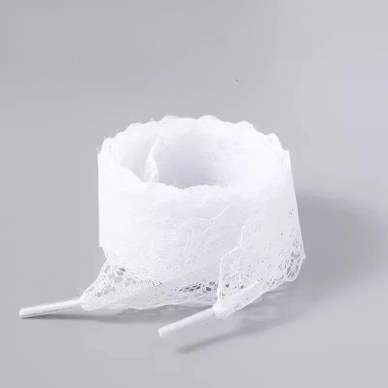 

2026 New White Lace Braided Shoelaces 3CM Width Flat Lace Shoe Laces Fashion Ribbon Shoelace for Sneakers Black White Shoe Strap 120cm білий