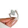 Anello Aperto Elegante Fiore di Zircone - Gioiello di Alta Gamma, Versatile per l'Indice per un Look Semplice e alla Moda