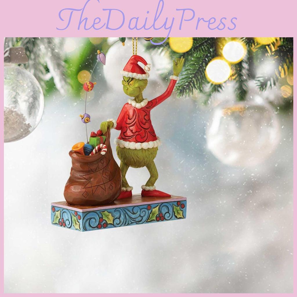 Adorable Cartoon Christmas Green Car Ornament Festive Holiday Decor For Home Use