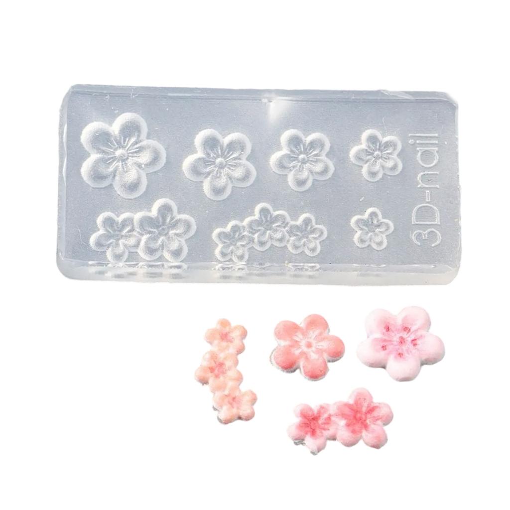 Flower Nail Art Silicone Molds Flower Molds Plumeria Flower Nail Art Decorations Manicure Template Moulds for Woman