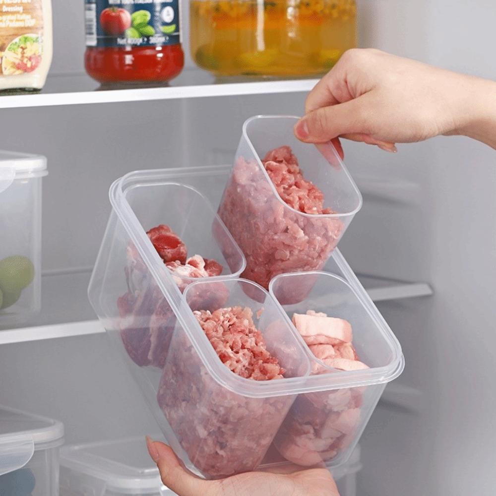 Airtight Lid Food Storage Container 4 Compartment Fridge Organizer Storage Box  Kitchen