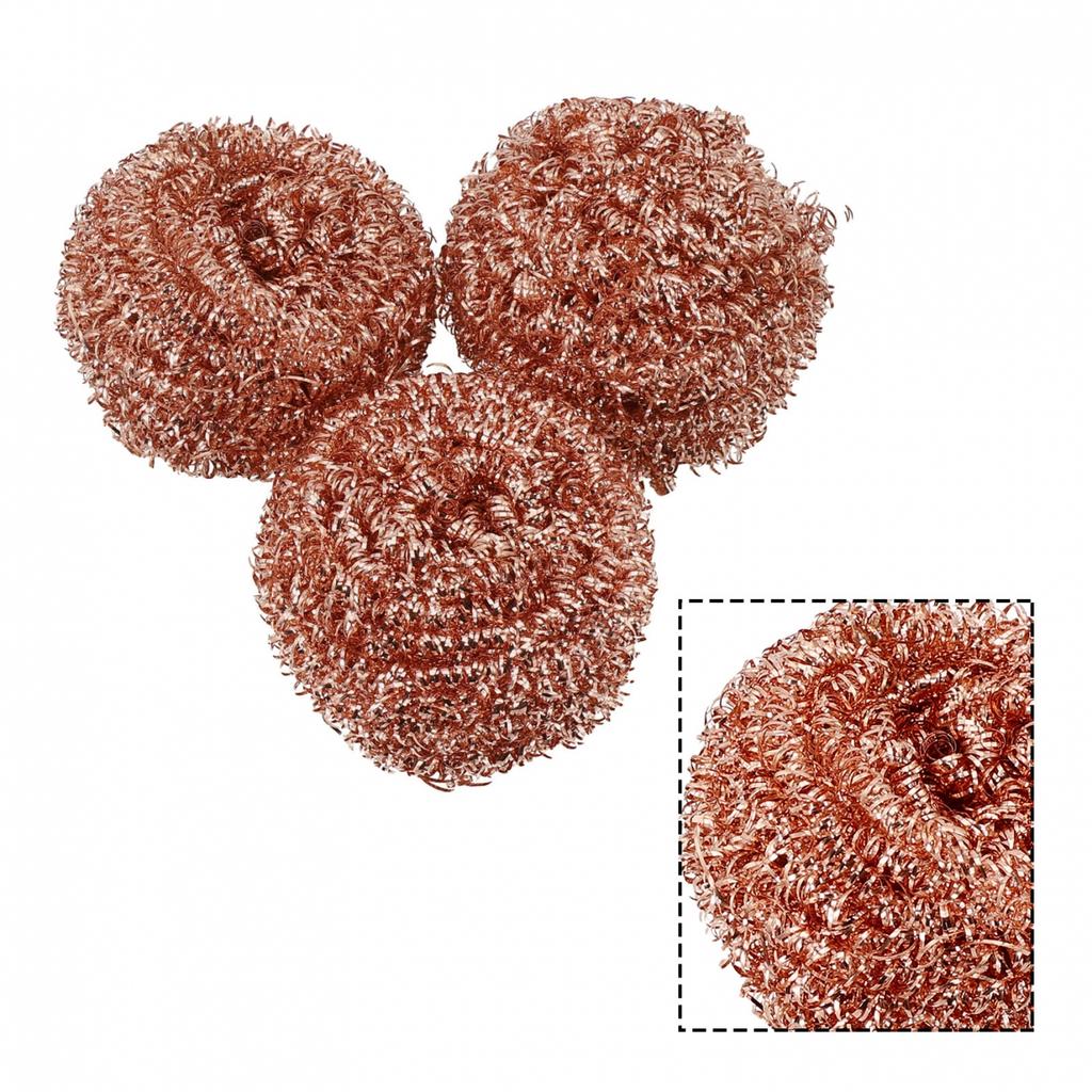 3x Copper-plated Wire Sponge Ball Iron Tip Nozzle Cleaner Slag Remover Tool