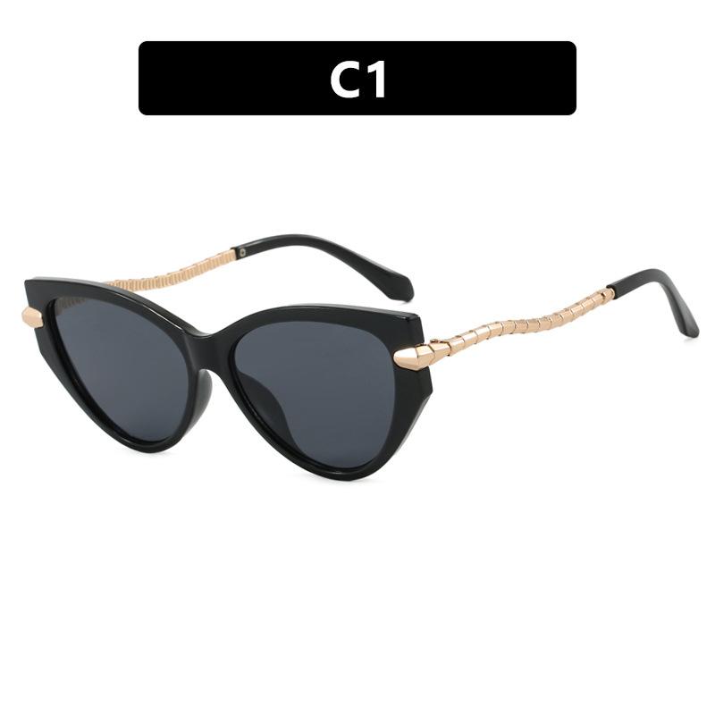 Seksowne Damskie Okulary Przeciwsłoneczne Kocie Oko Kobiety Dla Mężczyzn Vintage Punk Luksusowa Marka Projektant Outdoor Jazda Popularne Metalowe Węże Okulary Przeciwsłoneczne