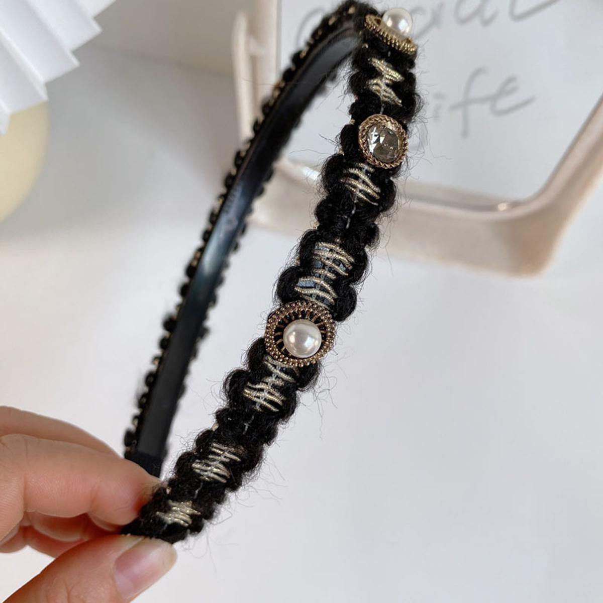 

Ретро классический барочный стиль стразы повязка для волос, универсальная шерстяная повязка для волос головной убор для женщин