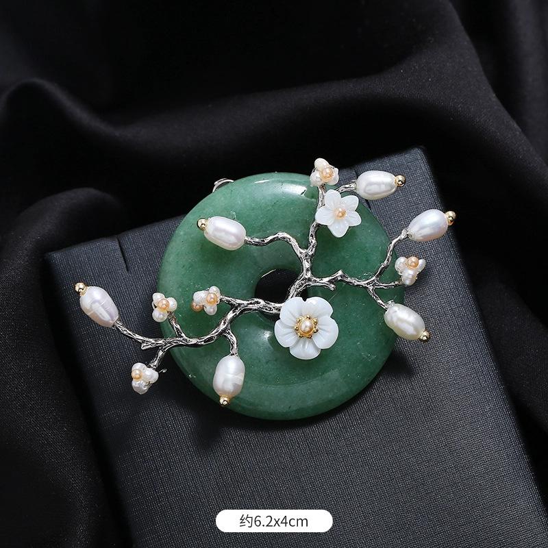 Original Heavy Handmade Natural Crystal Shell Corsage Women's Luxury Atmosphere Retro Elegant Brooch Jacket Coat Accessories