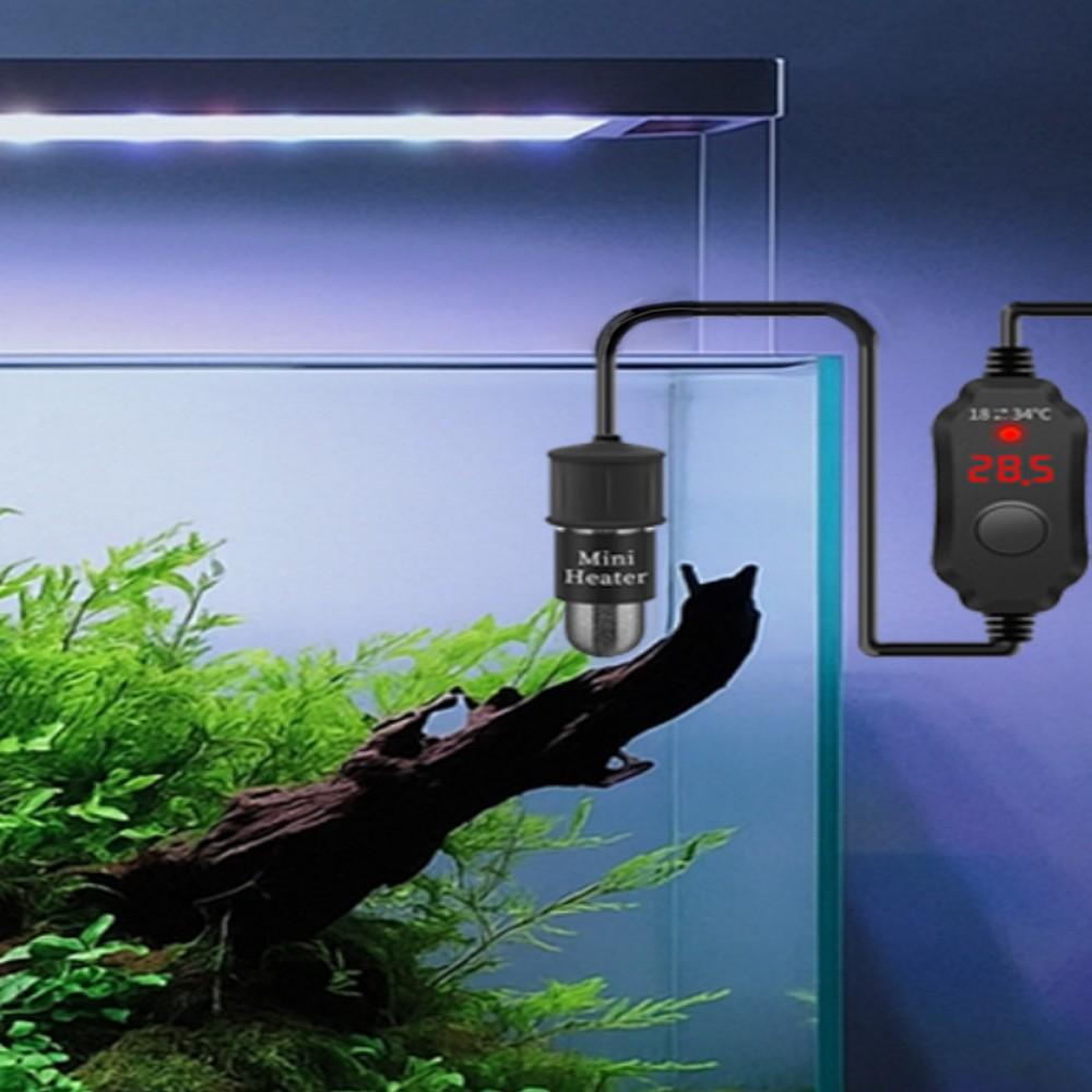 Mini Aquarium Heater Fish Tank Aquatic Heater Submersible Thermostatic Heater Adjustable Temperature 18-34°C Suitable for 2L