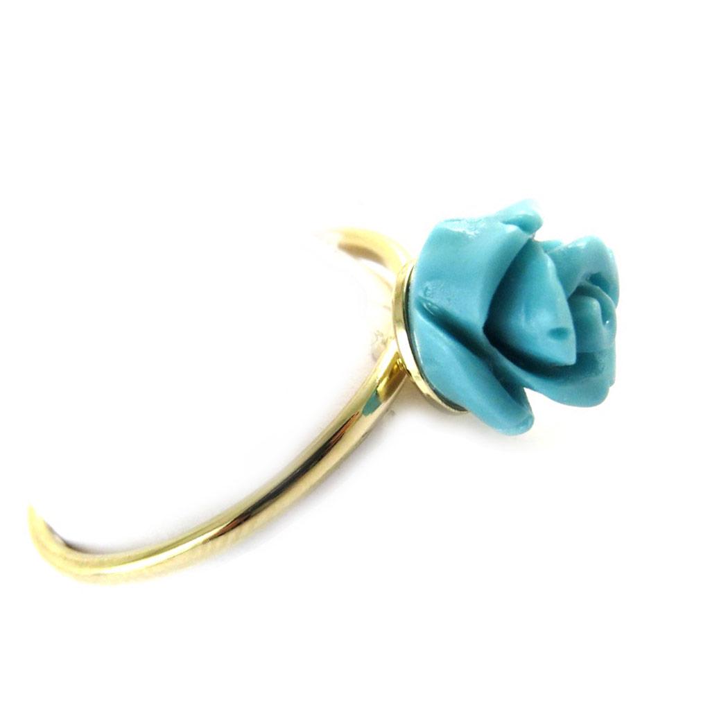 Gold Plated 'Rosa Romantica' Turquoise Gold Plated Ring