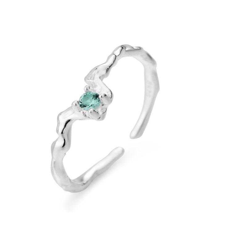 Sam Panda 925 Silver Simple Ring For Women Fine Jewelry Finger Adjustable Open Vintage Big Ball Ring For Party Birthday