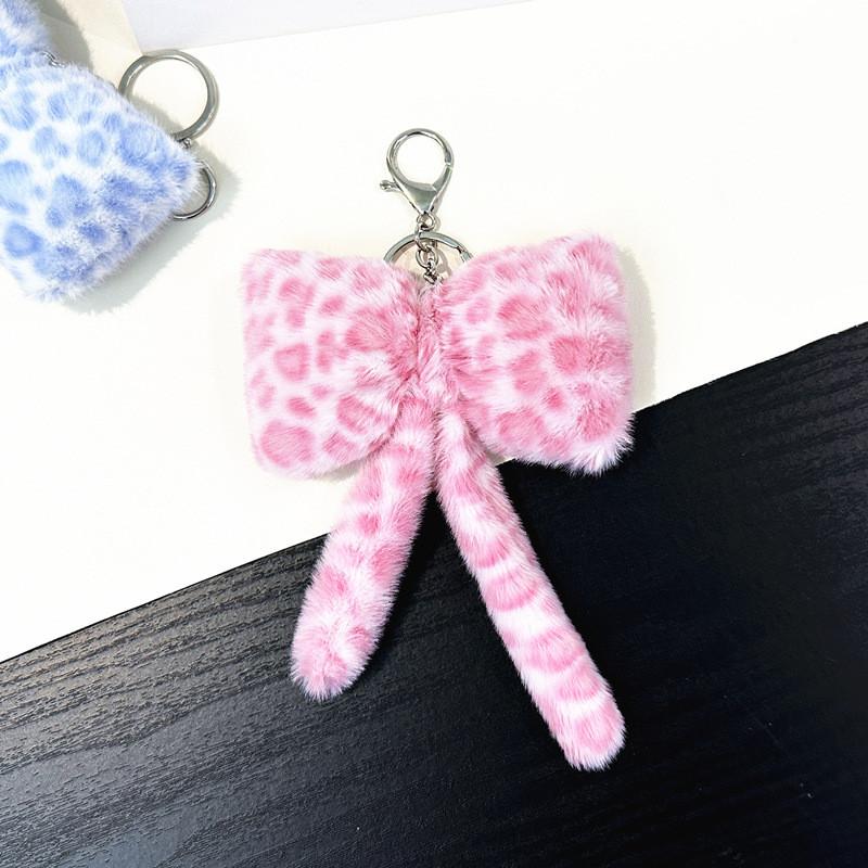 Keychain Plush Butterfly Bow With Leopard Print For Gift Giving And Party Decor