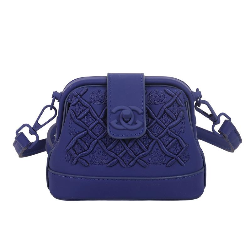Tung Industri Broderi Skalväska Dam Ny Premium Texturerad Broderitråd Enfärgad Axelväska Crossbody