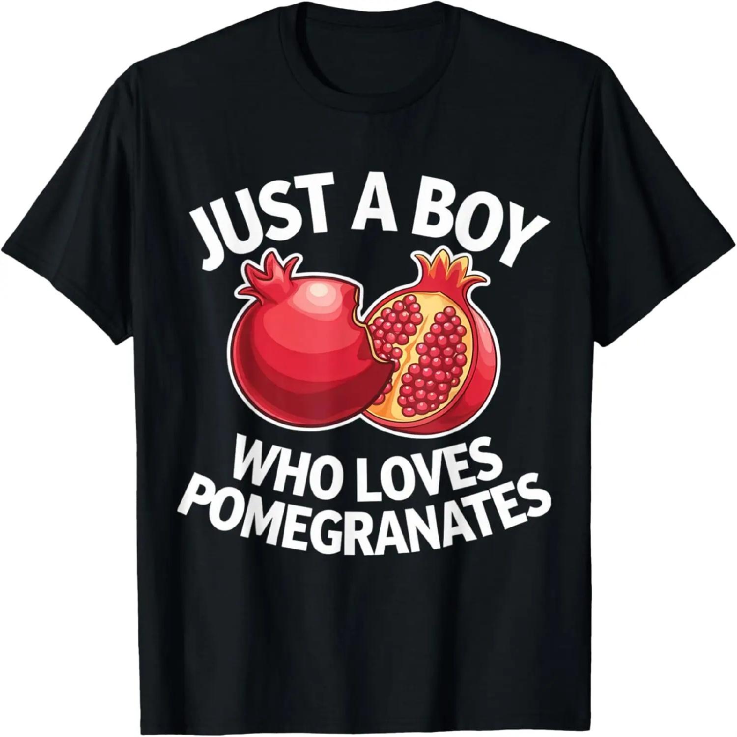 

_Just A Boy Who Loves Pomegranates Cute Fruit Design_ T-Shirt XXXXXL різнокольоровий