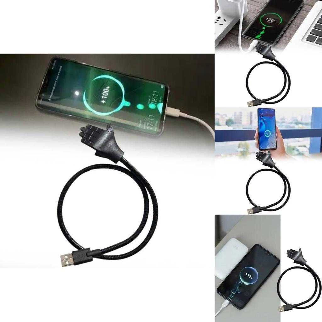 Supporto Universale Portatile per Telefono Cavo Dati con Tubo Metallico Flessibile per Ricarica Rapida e Dispositivi Android